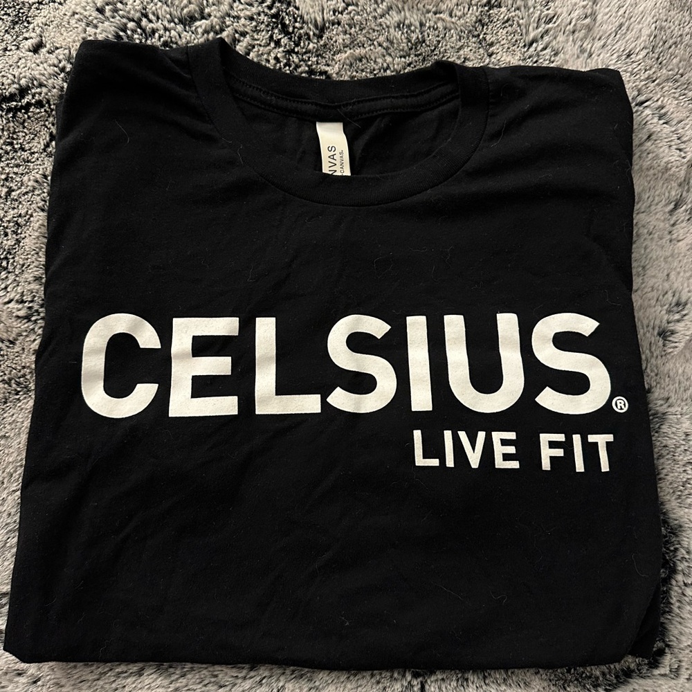 Comfortable black womens fitted Celsius T-shirt
